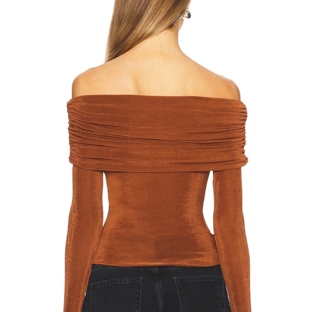 Off-Shoulder Rust Top - Picture 2 of 3